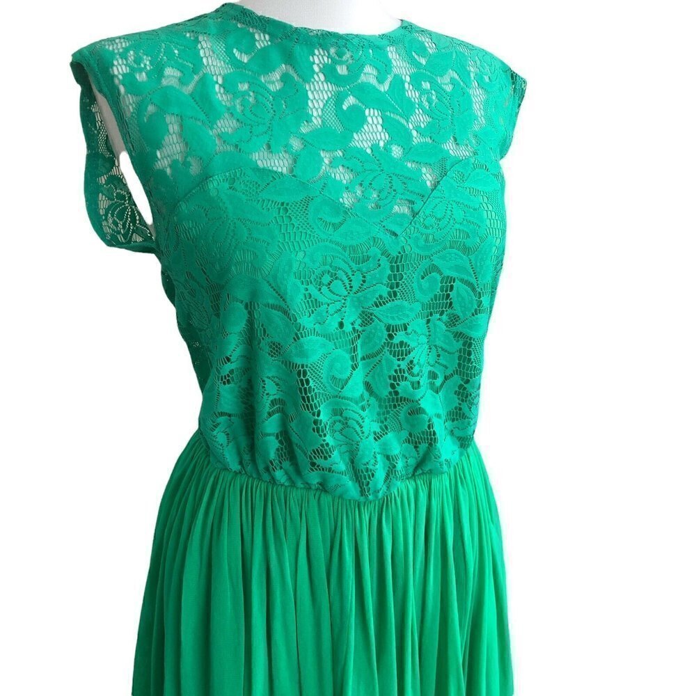 New ASOS Kelly Green Lace Mini Dress size 6 - Picture 4 of 12
